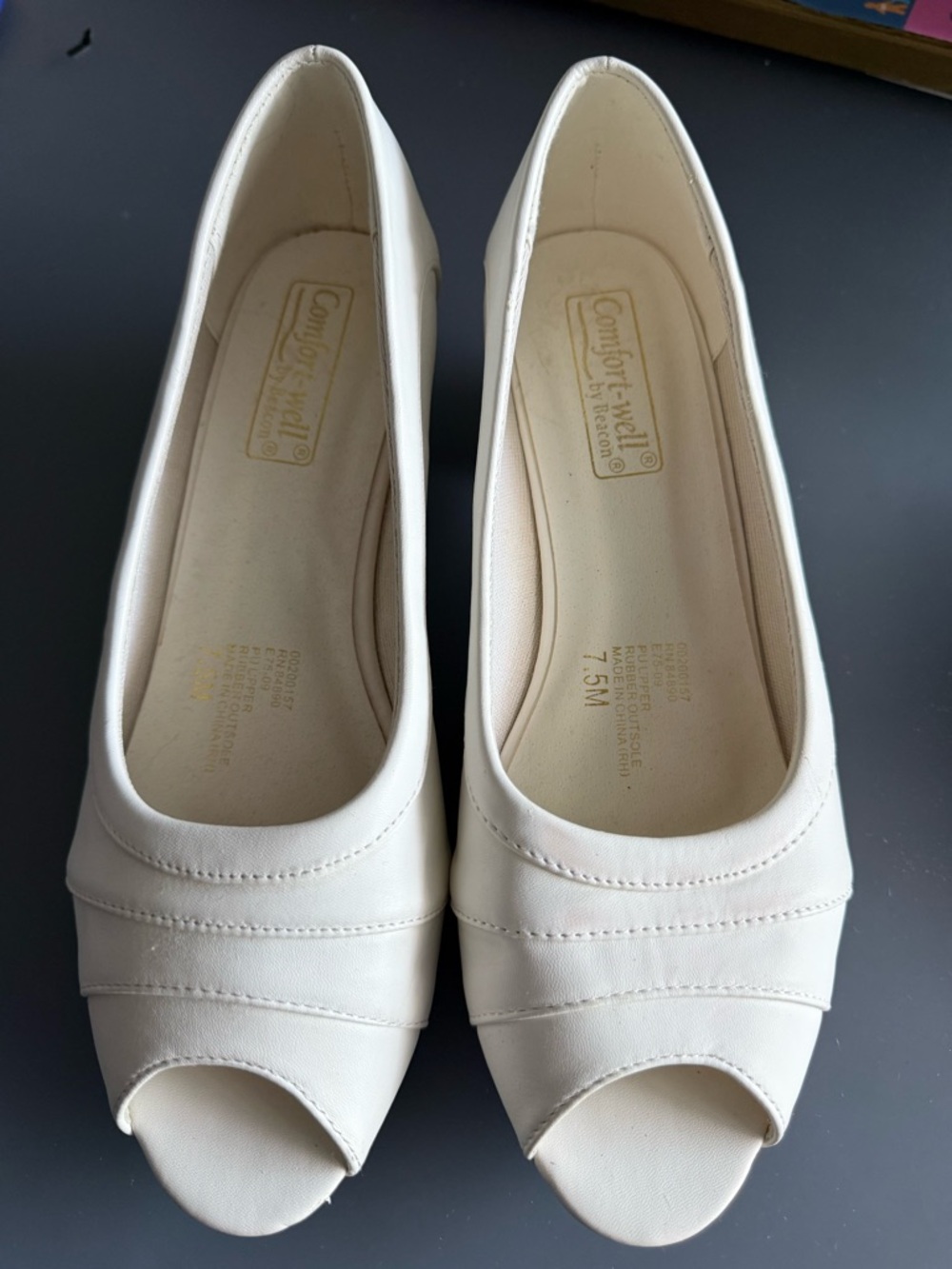 Beacon Cream Peep Toe Wedge Heels